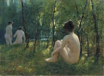 Lionel Walden The Bathers, oil painting by Lionel Walden, oil painting image